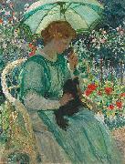 E.Phillips Fox The green parasol, oil painting reproduction